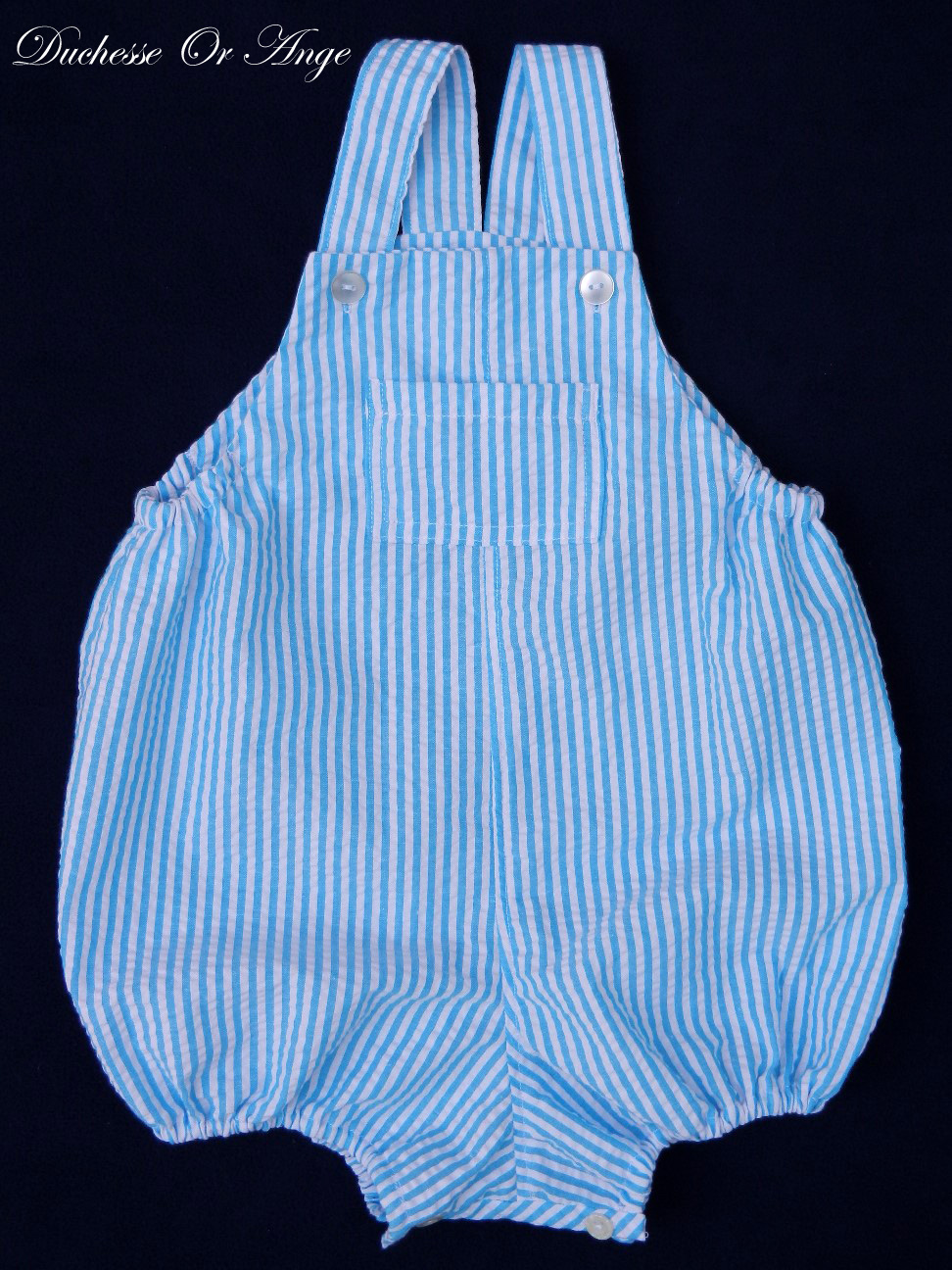 White and blue stripes baby rompers