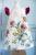 Duchesse or ange doa 275 robe trapeze fleurs fronces rose fushia flower dress gathered sleeves a