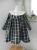 Duchesse or ange doa 282 robe bebe tartan vert noir col fronce blanc baby dress green black tartan white frilled collar a