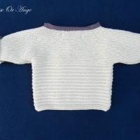 Doa 135 c gilet beige bebe laine 3 mois baby beige cardigan 3 months old