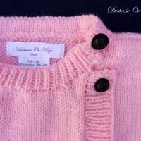 Doa 136 b gilet rose enfant bebe laine 2 and baby child pink cardigan 2 years months old