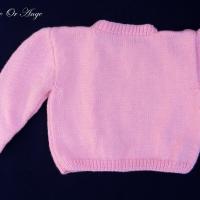 Doa 136 c gilet rose enfant bebe laine 2 and baby child pink cardigan 2 years months old