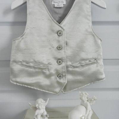 Gilet veston en soie argent - 6 ans
