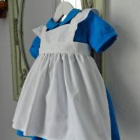 Duchesse or ange 190 robe bleue alice tablier blanc jupon blue dress white apron petticoat e