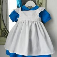 Duchesse or ange 190 robe bleue alice tablier blanc jupon blue dress white apron petticoat f modifie 1