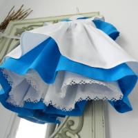Duchesse or ange 190 robe bleue alice tablier blanc jupon blue dress white apron petticoat g