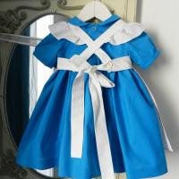 Duchesse or ange 190 robe bleue alice tablier blanc jupon blue dress white apron petticoat h