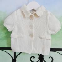 Duchesse or ange 229 a gilet manches courtes creme bebe 1 an