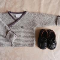 Duchesse or ange 233 a gilet bebe alpaga gris clair 2 ans