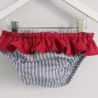 Duchesse or ange 240 a maillot de bain bebe enfant fille fillette rayures violet rose volant