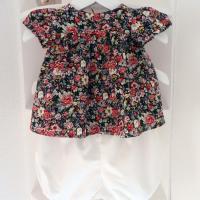 Duchesse or ange 247 a ensemble bebe top fleuri bloomer blanc 12 mois baby floral top and bloomer