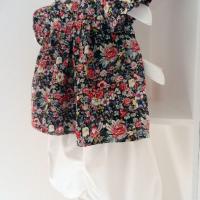 Duchesse or ange 247 b ensemble bebe top fleuri bloomer blanc 12 mois baby floral top and bloomer