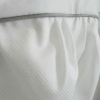 Duchesse or ange 262 salopette blanche bebe passepoil gris white baby overalls grey piping e