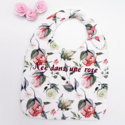 Bavoir Née dans une rose