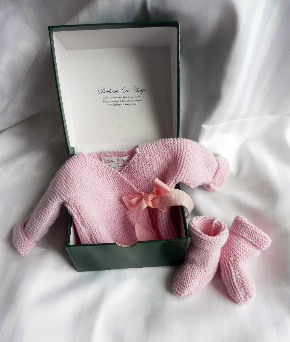 Duchesse or ange doa 289 ensemble naissance rose dragee
