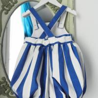 Duchesse or ange doa 301 barboteuse rayures bleues blue stripes baby rompers c