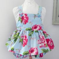 Duchesse or ange doa 302 barboteuse fille bleu ciel fleurs roses pink flowers sky blue girl baby rompers a