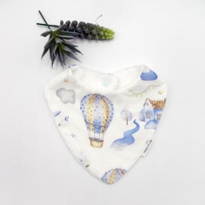 Bavoir bandana motif ballon dirigeable bleu