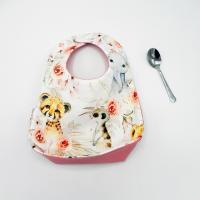 Duchesse or ange doaa 102 bavoir recuperateur animaux de la jungle rose b
