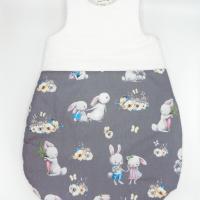 Duchesse or ange doaa 78 gigoteuse lapins fond gris fonce a