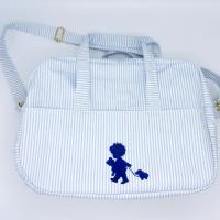 Duchesse or ange doaa 92 sac a langer rayures bleues et blanches motif bebe avec doudous a