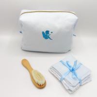 Duchesse or ange doaa 98 trousse de toilette lingettes brosse bleu ciel pois