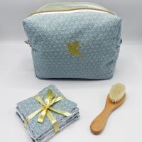 Duchesse or ange doaa 98 trousse de toilette lingettes brosse coton japonais vert opaline