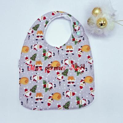 Bavoir de Noël personnalisé petits pères noëls