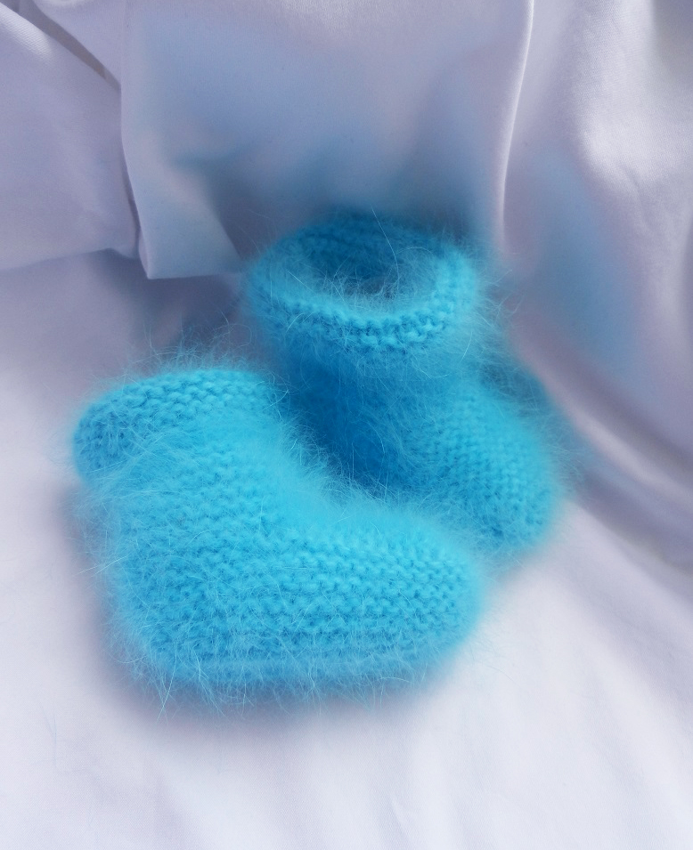 Duchesse or ange doac 40 chaussons angora bleu blue booties