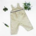 Duchesse or ange salopette velours cotele beige passepoil marine 6 mois